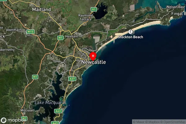 Newcastle,New South Wales Satellite Map