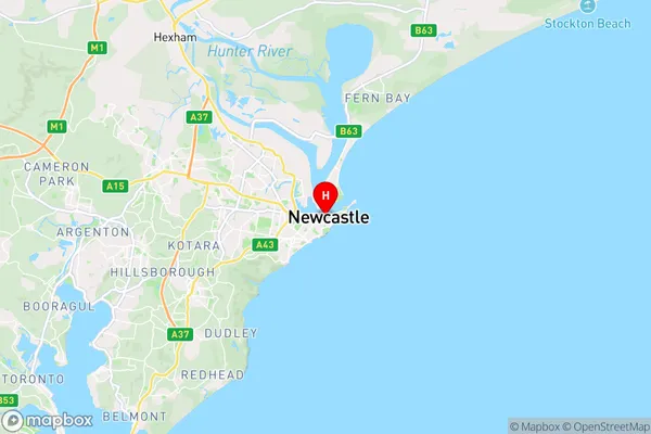 Newcastle,New South Wales Area Map