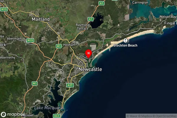 Kooragang,New South Wales Satellite Map