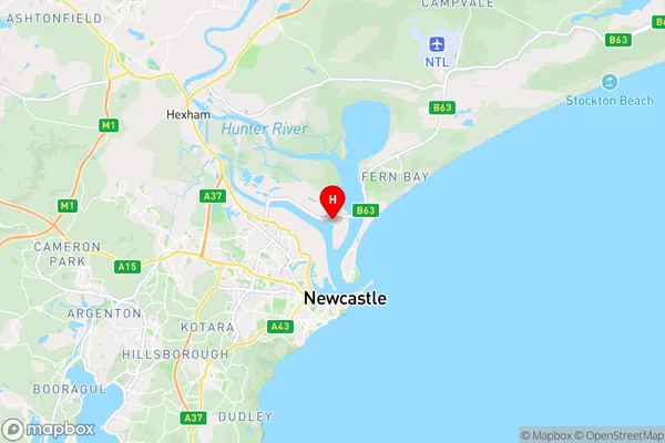 Kooragang,New South Wales Area Map