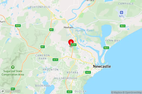 Shortland,New South Wales Area Map