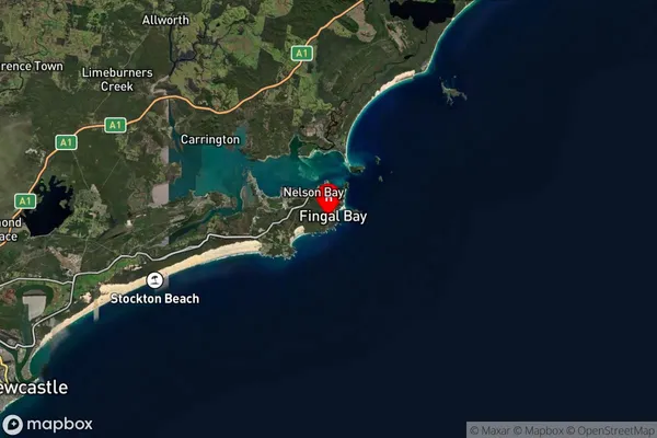 Fingal Bay,New South Wales Satellite Map