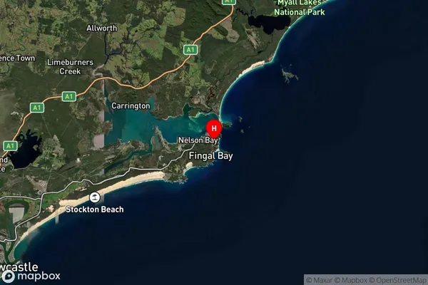 Shoal Bay,New South Wales Satellite Map