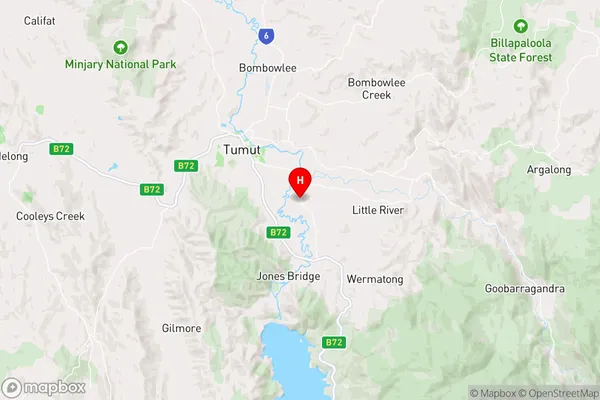 Tumut Plains,New South Wales Area Map