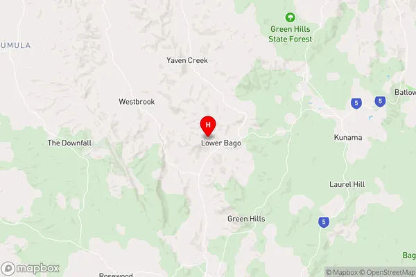 Lower Bago,New South Wales Area Map