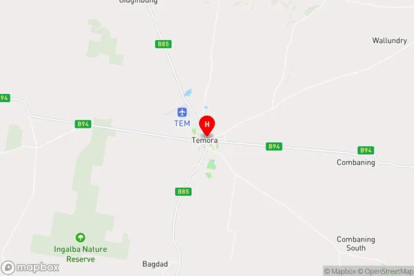 Temora,New South Wales Area Map