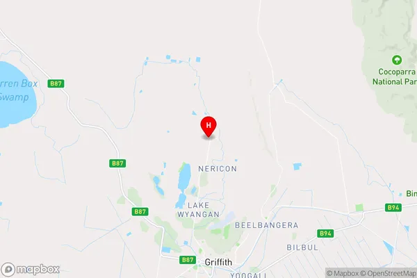 Nericon,New South Wales Area Map