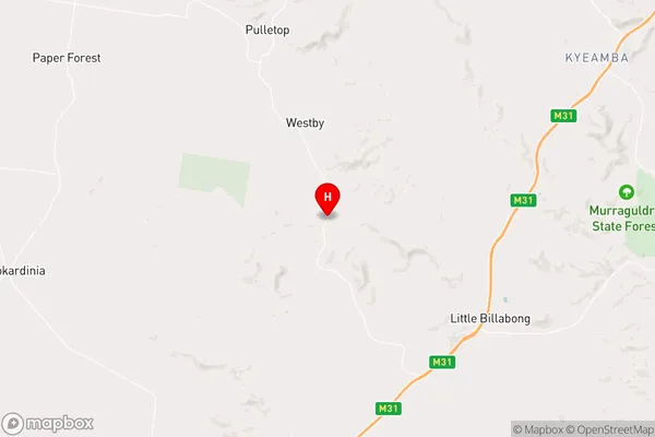 Westby,New South Wales Area Map