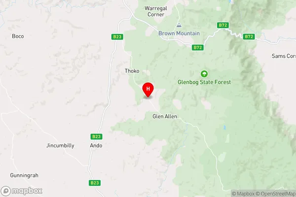 Glen Allen,New South Wales Area Map