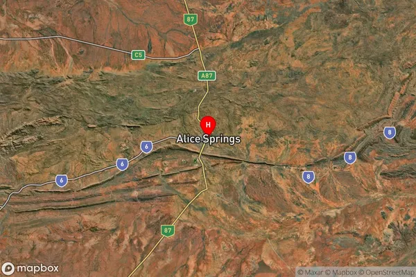 Alice Springs,Northern Territory Satellite Map