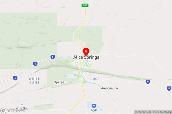 Alice Springs,Northern Territory Area Map