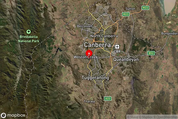 Waramanga,Australian Capital Territory Satellite Map