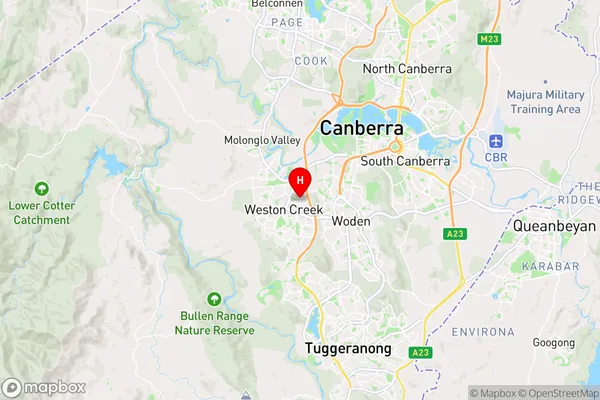 Weston,Australian Capital Territory Area Map