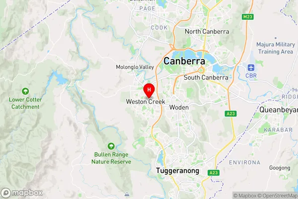 Weston Creek,Australian Capital Territory Area Map