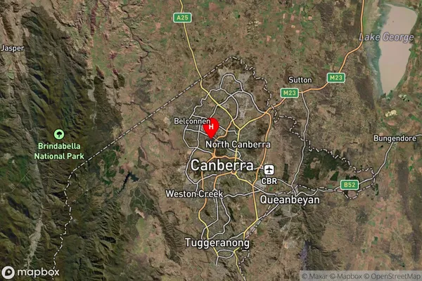 Aranda,Australian Capital Territory Satellite Map