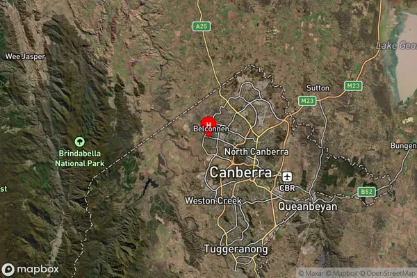 Hawker,Australian Capital Territory Satellite Map