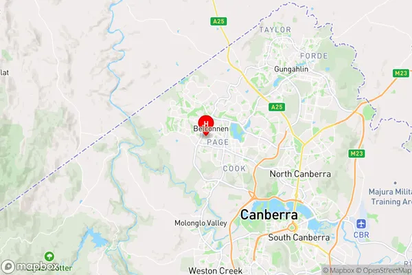 Scullin,Australian Capital Territory Area Map