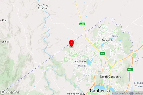 Dunlop,Australian Capital Territory Area Map