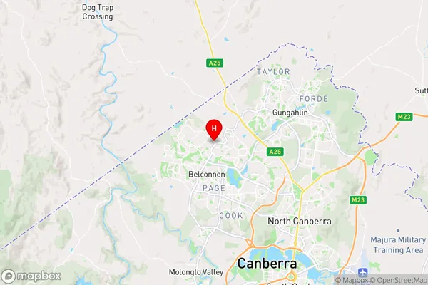 Flynn,Australian Capital Territory Area Map