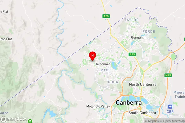 Kippax,Australian Capital Territory Area Map