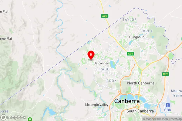 Kippax Centre,Australian Capital Territory Area Map