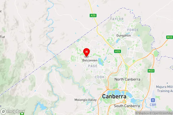 Belconnen,Australian Capital Territory Area Map