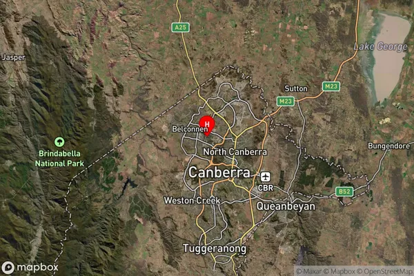 Bruce,Australian Capital Territory Satellite Map