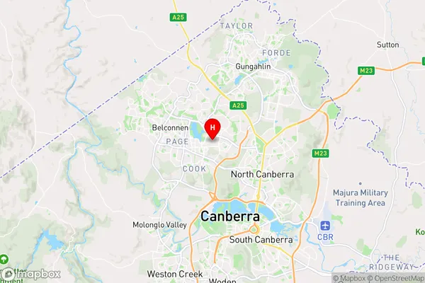 University Of Canberra,Australian Capital Territory Area Map