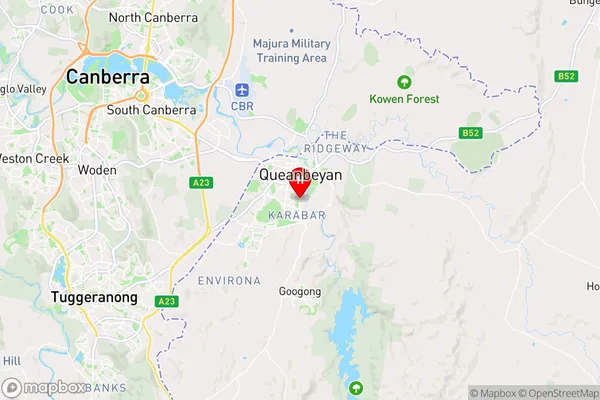 Karabar,New South Wales Area Map