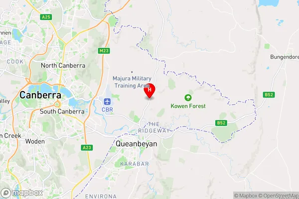 Kowen Forest,Australian Capital Territory Area Map