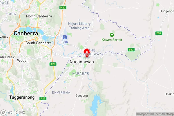 Queanbeyan East,New South Wales Area Map