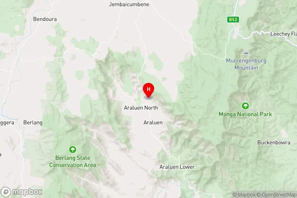 Araluen,New South Wales Area Map