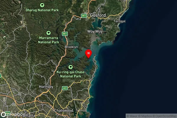 Currawong Beach,New South Wales Satellite Map