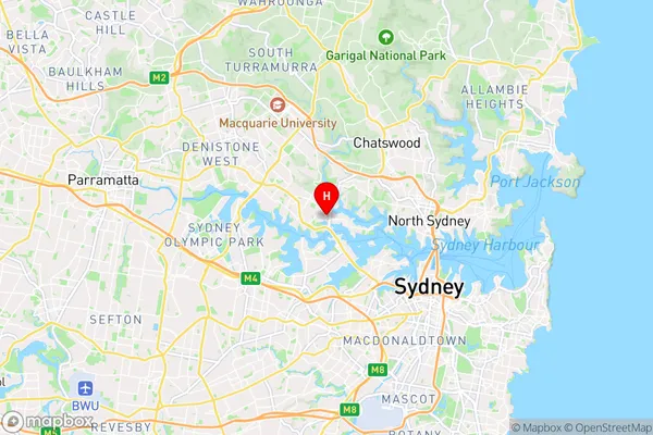 Hunters Hill,New South Wales Area Map