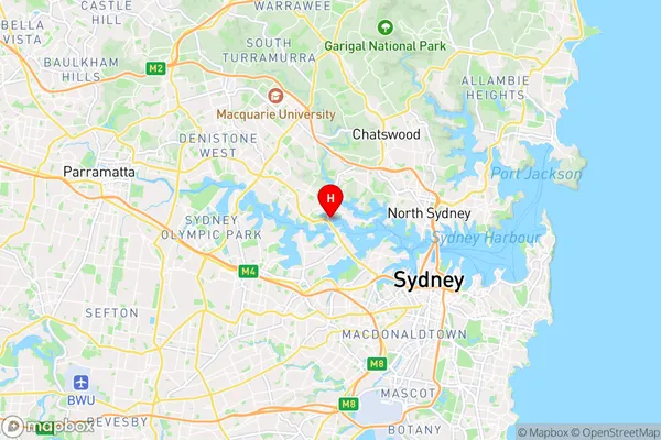 Huntleys Point,New South Wales Area Map