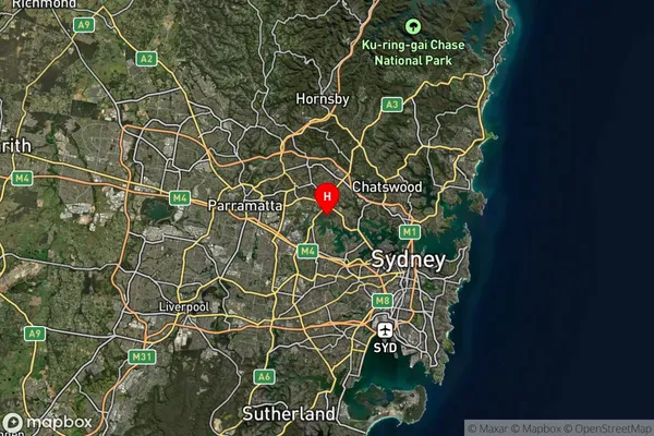 Putney,New South Wales Satellite Map