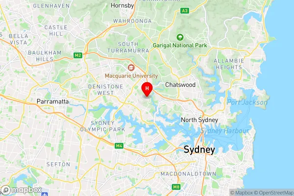 East Ryde,New South Wales Area Map