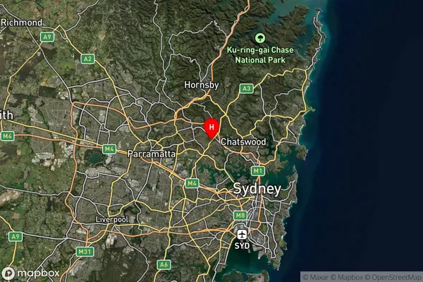 North Ryde,New South Wales Satellite Map