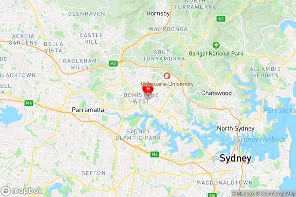 Denistone,New South Wales Area Map