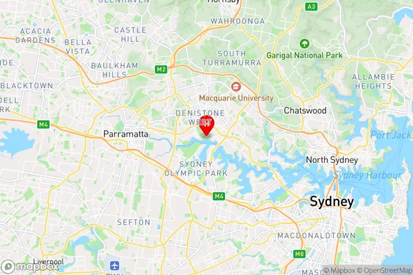 Meadowbank,New South Wales Area Map