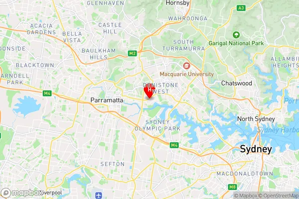 Ermington,New South Wales Area Map