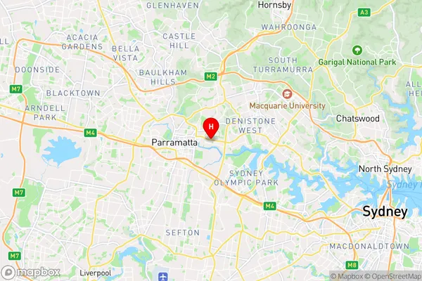 Rydalmere,New South Wales Area Map