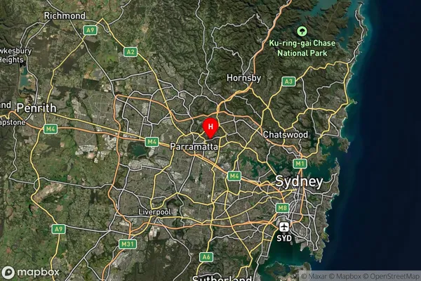 Dundas,New South Wales Satellite Map