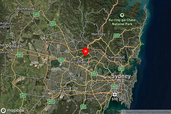 Telopea,New South Wales Satellite Map