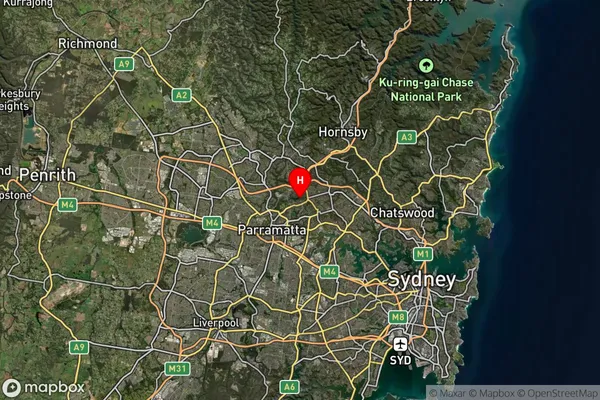 Carlingford,New South Wales Satellite Map