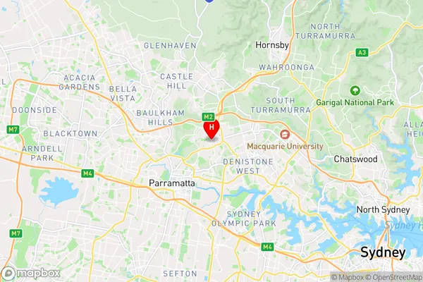 Carlingford,New South Wales Area Map