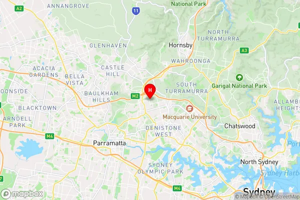 Carlingford North,New South Wales Area Map