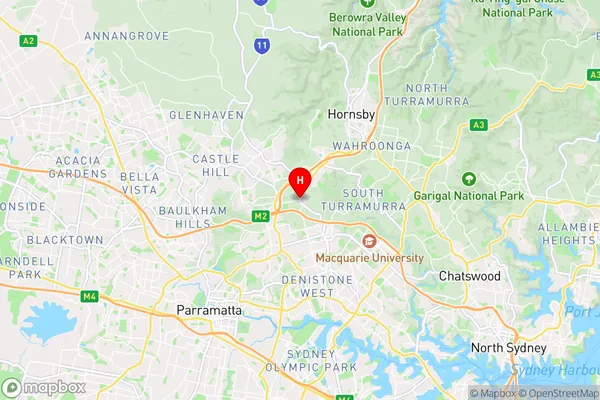 Beecroft,New South Wales Area Map