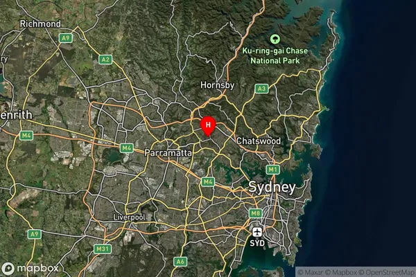 Eastwood,New South Wales Satellite Map