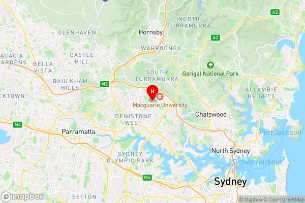 Marsfield,New South Wales Area Map